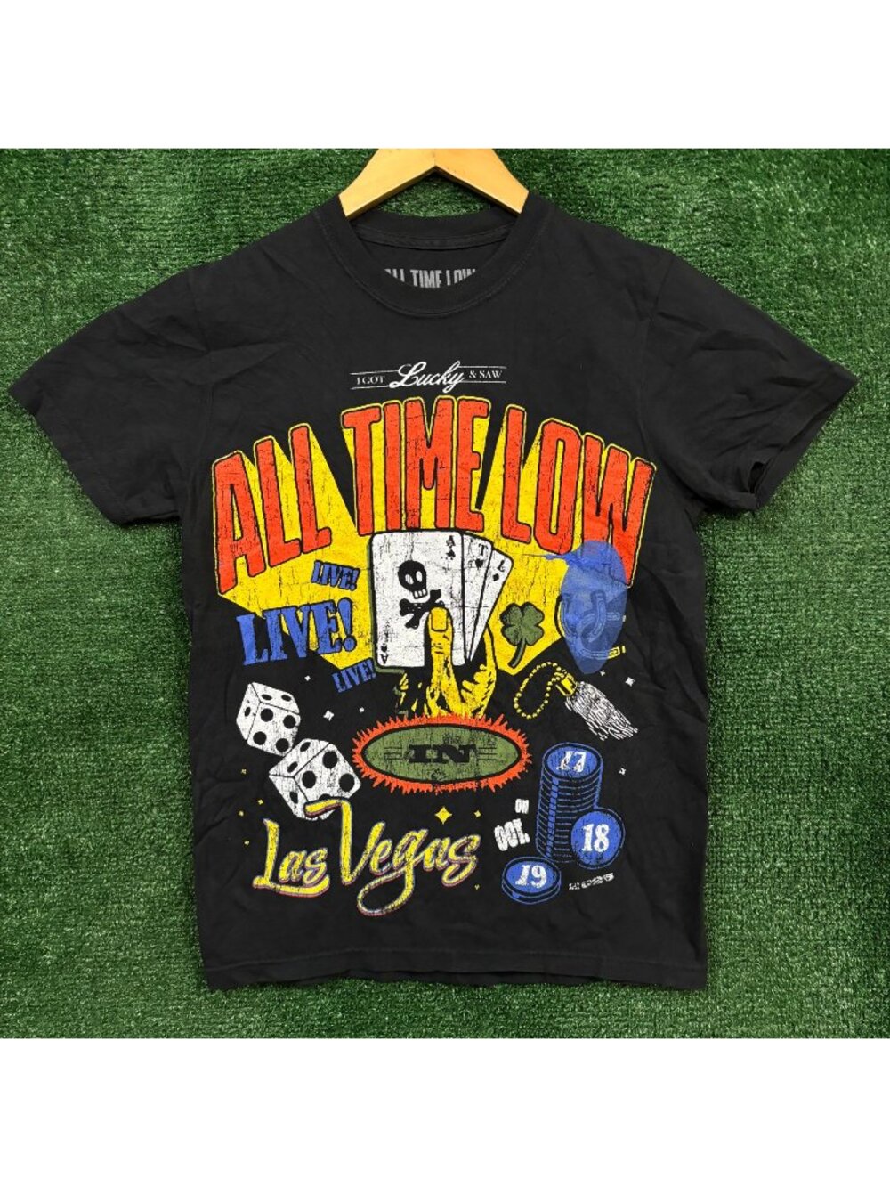 I Got Lucky & Saw All Time Low Live in Las Vegas Rock Band T-Shirt Size Small